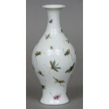 A Chinese porcelain vase Of baluster form, decorated with insects,