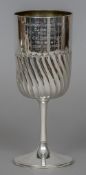 A Victorian silver trophy cup, hallmarked Sheffield 1897,