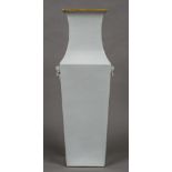 An 18th/19th century Chinese blanc de chine vase Of waisted square section,