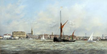 *AR CHRISTINE SLADE (born 1943) British Harwich Harbour on a Windy Day Pastels Signed and dated