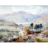 HENRY B. WIMBUSH (1858-1943) British Loch Achray and Ben Venue Watercolour Signed 71.5 x 56.