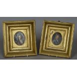 ENGLISH SCHOOL (late 17th/18th century) Portraits of Gentlemen Oils on copper 6.5 x 8.