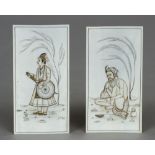 Two Kashmiri miniatures on ivory One painted with a soldier,