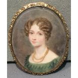 ENGLISH SCHOOL (19th century) Portrait Miniature of a Young Lady Watercolour on ivory,