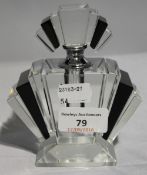 A black fan scent bottle