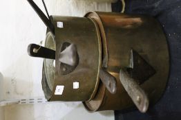Five 19th century and later copper pans