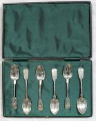 A straight service of six large Georgian tea/coffee spoons by William Rawlings Sobey, 1836, Exeter,
