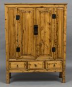 A Chinese elm side cupboard CONDITION REPORTS: Generally in good condition,