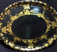 A 19th century papier mache tray CONDITION REPORTS: Generally in good condition,