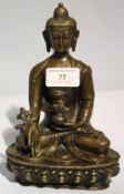 A bronze Buddha