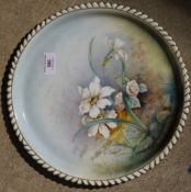 A florally decorated Royal Worcester tray
