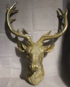 A glittered stag head