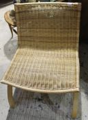 A Bentwood and wicker chair