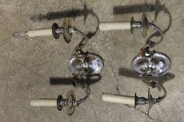 A pair of plated wall lights