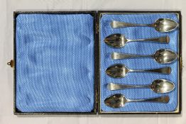 A straight service of six large Georgian tea/coffee/dessert spoons by William Bateman, 1819, London,