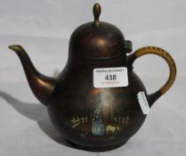 A painted Dutch teapot