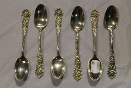 A set of sterling silver teaspoons