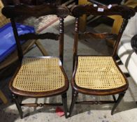 A pair of 19th century cane seated bedroom chairs