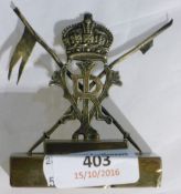 A silver military crest