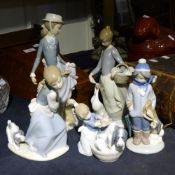 A quantity of Lladro figures