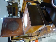 A mahogany commode stool and liner