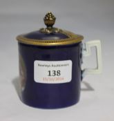 A 19th century Continental cup and cover