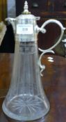 A silver plated claret jug