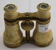 A pair of Victorian ivory opera glasses