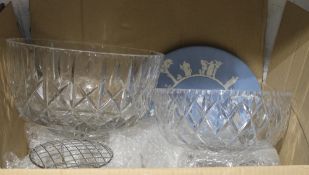 A quantity of cut/moulded glass and ceramics