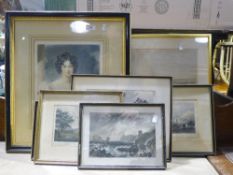 A quantity of various prints and mirrors