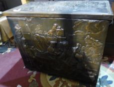 A repousse decorated copper log box - WITHDRAWN