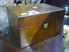 A walnut cased vanity box