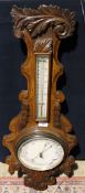 A Victorian oak barometer - WITHDRAWN