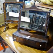 Two 19th century mahogany toilet mirrors