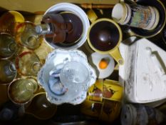 A box of miscellaneous china and glass, etc.