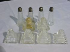 Five pairs of glass salts,