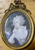 A miniature portrait on ivory