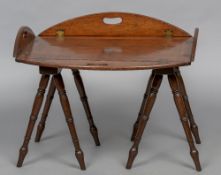 A 19th century mahogany folding butler's tray CONDITION REPORTS: Scuffing,