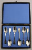 Mixed service of six large Victorian tea/coffee spoons by George Adams (1849 - 1853), London,