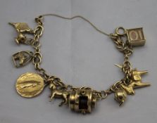 A gold charm bracelet