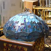 A Tiffany style stained glass lamp shade