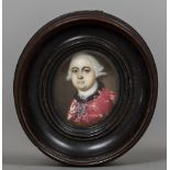 Attributed to RICHARD CROSSE (1742-1810) British Portrait miniature of a Gentleman in a Red