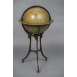 An Edwardian 18 inch terrestrial globe by W & A K Johnstone Limited Of typical form,