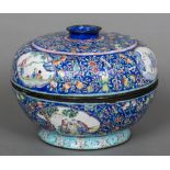 A 19th/20th century Chinese canton enamel box and cover Of circular form,