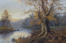 ALEXANDER JAMIESON (1873-1937) British Figure in a Woodland Landscape;