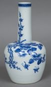 A Chinese blue and white porcelain vase Painted with insects amongst floral sprays,