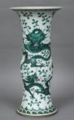 A Chinese porcelain gu vase Of typical form,