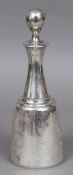 A Russian silver decanter and stopper, with 84 Zolotnik mark, town mark for St.