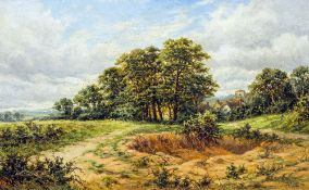 BENJAMIN WILLIAMS LEADER (1831-1923) British Rural Landscape Oil on canvas Bears signature 80.