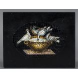 An Italian micro mosaic plaque The rectangular panel inset with Pliny's doves;